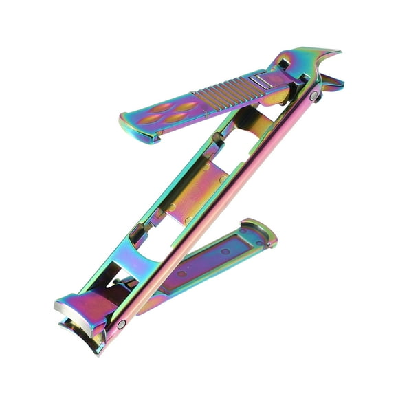 Unique Bargains 1 Pcs Nail Clippers Nail Clipper Set for Nail Care Portable 420 Stainless Steel Black Colorful