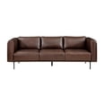 thumbnail image 5 of Pemberly Row 18" Modern Plywood and Leather Sofa in Brown Finish, 5 of 7