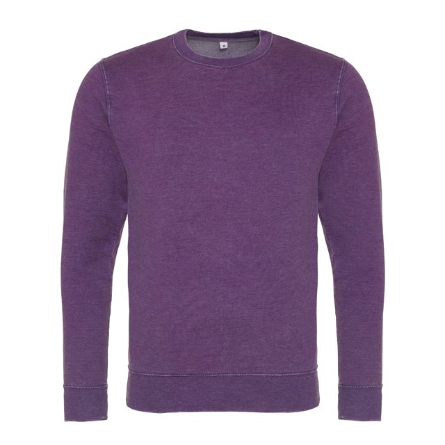 AWDis Hoods - Sudadera manga larga Modelo Washed Look hombre caballero (Morado)