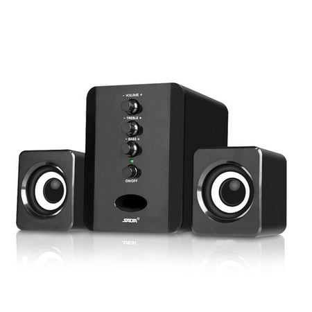 SADA D-202 USB Wired Combination Speakers Computer Speakers Bass Stereo Music Player Subwoofer Sound Box for Desktop Laptop Notebook Tablet PC Smart (Best Laptop Speakers With Subwoofer India)