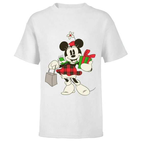 Disney Vintage Minnie Mouse Retro Holiday - Short Sleeve T-Shirt for Kids - Customized-White