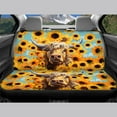 thumbnail image 4 of Renewold Highland Cow Sunflower Blue Car Seat Covers Full Set, Front and Rear Bench Protector Set, Universal Fit for Auto Truck Van SUV for Car Interior Decoration, 4 of 7