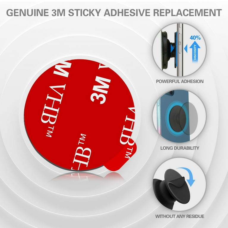 9 Pack Sticky Adhesive Replacement for Socket Mount Base, 35mm VHB 3M  Sticker Pads for Collapsible Grip