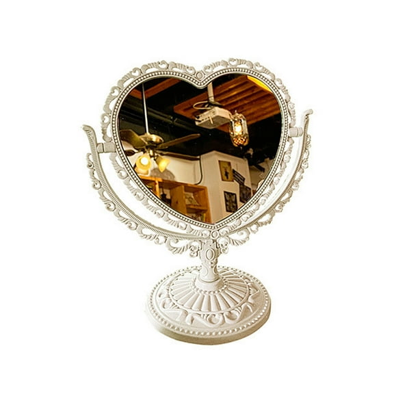 Cosmetic Mirror Functional Durable Desk Type Antique Vintage European Style Desktop Makeup Mirror for Makeup