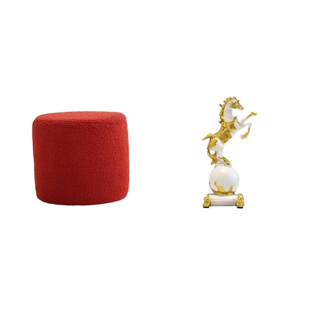Escabel,Reposapiés pequeño,taburete otomano,sofá,taburete de té,Reposapiés Cubo Taburete Taburete para Dormitorio Baño,Figura de escritorio,Estante de estatua de caballo para
