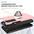 thumbnail image 2 of Dual-Layers Case for Samsung Galaxy S23, Heavy Duty Rugged PC Soft TPU Shockproof Protective Cover with Magnetic Rotated Ring Holder Kickstand Bracket Lens Protection Case,Rosegold, 2 of 7