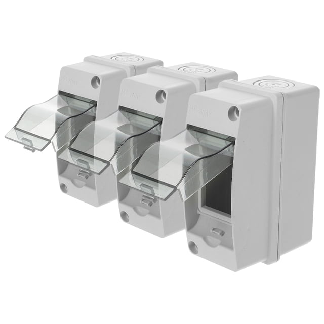KAKOWELY circuit breaker box 3pcs 2 Way Distribution Box IP65 Waterproof Enclosure with Clear Cover Outdoor Electrical Protection Box Circuit Breaker Case for Charging Stations