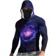 thumbnail image 2 of Ceisia Purple-Blue Spiral Galaxy Print Hooded Top Men's Slim Fit Long Sleeve UV Protective Face Mask Shirt Purple S Gifts, 2 of 5