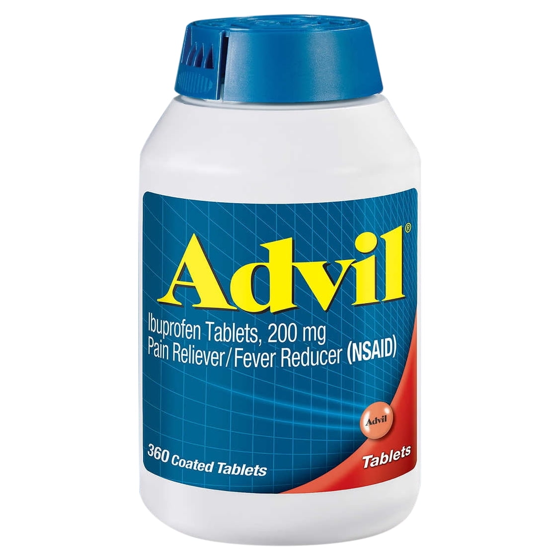 Advil Ibuprofen 200 mg., Pain Reliever/Fever Reducer, 360 Tablets