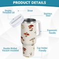 thumbnail image 4 of 30 oz Insulated Stainless Steel Tumbler Double Wall Stainless Steel Tumbler with 2-Way Drinking Watercolor Mushrooms Pattern, 4 of 9