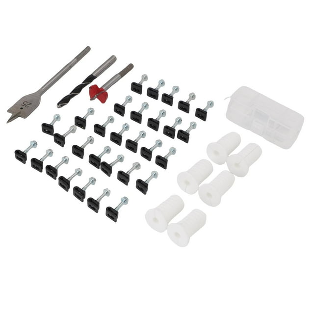 Cable Routing Kit, Wall Grommets Accessories for Cables with 1 Inch and 5/16 Inch Drill Bits, 30 Wire Clips, Wall Cable Pass Through Wiring Installation Set for Roof Mounting