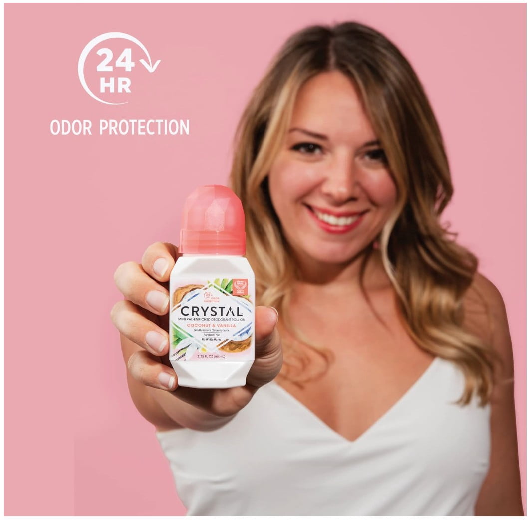 Crystal Déodorant roll-on Body - Noix de coco et vanille - 66 ml