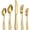 Gold, variant on odorsTT 30 Piece Gold Silverware Set, Stainless Steel Flatware Set for 6 Novelty Flatware Cutlery Utensil Set Include Knife Fork Spoon Mirror Polished Dishwasher