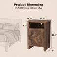 thumbnail image 7 of Furmax Farmhouse End Table, Nightstand with Barn Door and Shelf, Side Table for Living Room Bedroom, Light Brown, 7 of 7