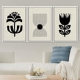 thumbnail image 2 of PixonSign Framed Canvas Print Wall Art Set Geometric Dark Floral Botanical Flower Nature Wilderness Illustrations Modern Art Minimalism Decorative for Living Room, Bedroom, Office - 24"x36"x3 White, 2 of 5