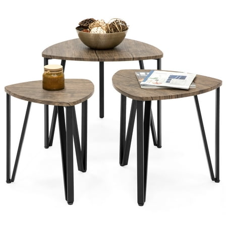Best Choice Products Set of 3 Modern Leisure Wood Nesting Coffee Side End Tables for Living Room, Office, (Rbz 3 Wood Best Price)