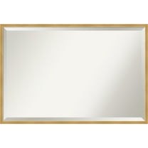 Amanti Art Svelte Polished Gold Beveled Wood Wall Mirror 25.5 x 37.5 in.