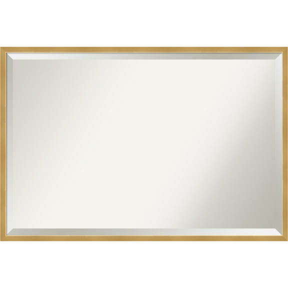 Amanti Art Svelte Polished Gold Beveled Wood Wall Mirror 25.5 x 37.5 in.