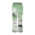 thumbnail image 5 of Endives Wide Leg Pants for Woman Landscape Painting Printed Elastic High Waist Pants Lightweight Casual Pant Spring Trendy Mint Green, 5 of 7
