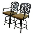 thumbnail image 1 of Oakland Living 7720-BS2-D56-AB Hampton Aluminum Bar Stools with comfortable Cushions - Pack of 2, Antique Black, 1 of 2