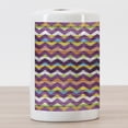thumbnail image 3 of Chevron Ceramic Toothbrush Holder, Chevron Schemes on Wood Texture Geometrical Similar to Triangle Vibrant Graphic, Decorative Versatile Countertop for Bathroom, 4.5" X 2.7", Multicolor, by Ambesonne, 3 of 4