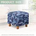 thumbnail image 3 of Jiueut Blue Camo Pattern Ottoman Slipcover, Thick Cube Footrest Sofa Slipcovers Non Slip Square Covers for Footstool with Stretch Bottom, 3 of 7