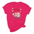thumbnail image 5 of Fesfesfes Gym Shirts Women's Valentine's Day Love Printed Short Sleeved T-shirt Top Short Sleeved Round Neck Top/Shirt Women Essentials L(US:8), 5 of 6
