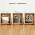 thumbnail image 5 of Unipaws Extra Large Cat Litter Box Enclosure, Tall Wooden Cabinet with Charging Station for Self-Cleaning and Automatic Litter Boxes, Dog Proof Hidden Cat House for Top Entry Litter Box, White Oak, 5 of 7