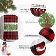 thumbnail image 4 of Christmas Shower Curtain, 36" x 72", Winter Pine Leaves Xmas Ball Floral Red Black Plaid Waterproof Bathroom Curtain Washable Shower Curtain Set with 12 Hooks, 4 of 6