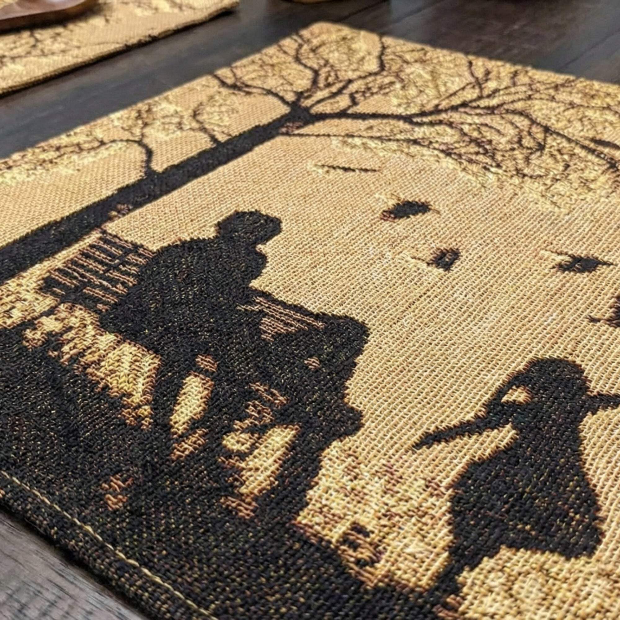 DaDalogy Bedding Set of 4 Pieces Autumn Birds Blessing Tapestry Dining Placemats 13” x 19” (18198)