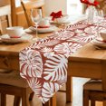 thumbnail image 2 of Palm Tree Monstera Table Runner Linen Burlap Table Runner 72 Inches Long Rust Red Leaf Boho Botanical Tropical Dresser Scarves for Kitchen Island Coffee Dining Room Party Holiday Decor 16"x72", 2 of 8