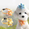 thumbnail image 3 of Visland 1 Pack Floral Cat Collar with Bell Kitty Puppy Breakaway Collar with Flower Charm Adjustable Soft Neck Collar for Small Dogs Other Small Pets, 3 of 7