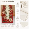 thumbnail image 5 of Sm:)e Red White Poinsettia & Pine Cone Christmas Table Runner, 13 x 72 Inch Red Farmhouse Table Decor, Universal for Indoor Outdoor Kitchen, Home & Party Decoration, 5 of 7