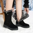 thumbnail image 6 of Daolelai New Autumn and Winter Women's Leather Boots Snow Boots Short Boots Mid-Heel, 6 of 9