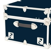 Rhino Trunk & Case XXL Leather Embossed Vinyl Trunk with Removable Wheels, College, Home & Office Storage 36x18x18 (Navy Blue)