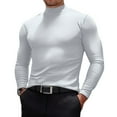 thumbnail image 2 of GrmtClth Mock Turtleneck for Men Long Sleeve Stretch Warm Undershirt 2025 Winter Slim Fit Pullover Sweater White S, 2 of 5