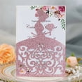 thumbnail image 3 of Tarjetas de invitación con sobres, tarjeta de felicitación con purpurina para niña, suministros para fiesta de compromiso y boda, invitación de bautismo, 10 unidades, 3 of 4
