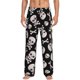 thumbnail image 1 of Balery black white Skull bone Pantalones de pijama para hombre, pijama ultraligero, pantalón de descanso-Medium, 1 of 6