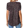 thumbnail image 4 of Hibeli Womens Summer Tunics Tops Floral Print Short Sleeve Casual T-Shirts V Neck Lightweight Cute Blouse, 4 of 5