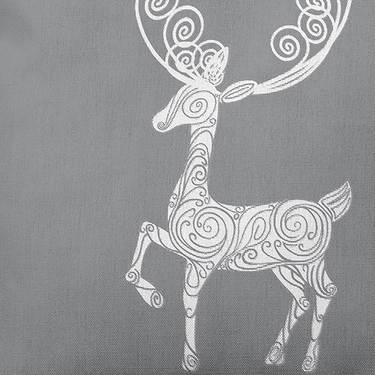 16" x 16" Simply Daisy Fancy Holiday Reindeer Polyester Accent Pillow, Grey (1 Count)