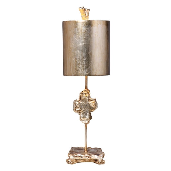 Lucas McKearn Cross Traditional Resin Table Lamp in Silver Leaf