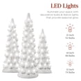 thumbnail image 4 of Best Choice Products Set of 3 XL Pre-Lit Hand-Painted Ceramic Tabletop Christmas Trees w/Warm White Lights  White, 4 of 7