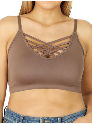Zenana Ribbed Mineral Wash Bralette Square Neck 17 colors Crop top S-XL  32A-40DD