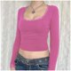 thumbnail image 4 of Camiseta corta de manga larga con botones y cuello de encaje para mujer - Color liso, dos bolsillos, informal/trabajo/fiesta, 4 of 7