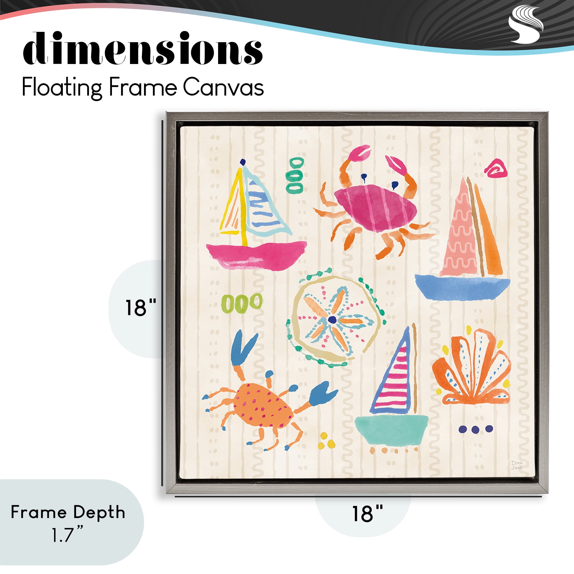 Stupell Industries Nautical Fine In The Sunshine Gray Framed Floater Canvas Wall Art, design by Dina June