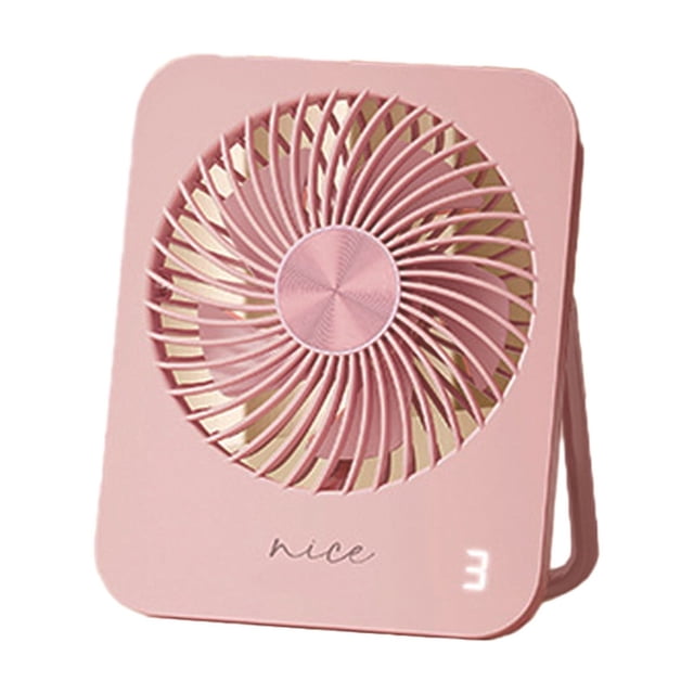 Pink Usb Desk Fan Rechargeable Foldable 180 Degree 3 Wind Levels Portable Table Fan 6.5 Inch Quiet For Home Office Travel Bedroom Desktop