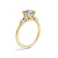 thumbnail image 3 of 1.00 Carat Brilliant Cushion Cut Real Diamond Elegant Solitaire with Accents Wedding Ring for Women Solid 14K Yellow Gold Size 10, 3 of 8
