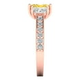 thumbnail image 3 of 1.88 ctw 3 Stone Anniversary Ring for Women | Emerald Cut Simulated Yellow Diamond | Hyperallergenic Solid 14K Rose Gold, 3 of 5