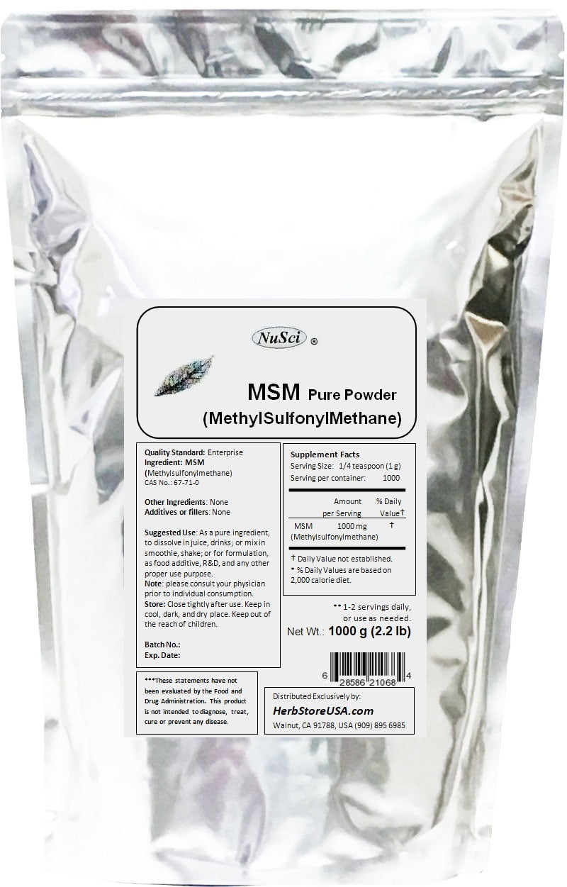 BulkSupplements MSM Powder (Methylsulfonylmethane) - 3 Grams per Serving