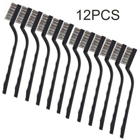 

12Pcs Clening Wire Brushes Mini Stainless Steel DIY Paint Rust Remover Removal